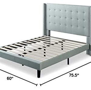 ZINUS Kendra Upholstered Platform Bed Frame with Wingback Headboard / Mattress Foundation / Wood Slat Support / No Box Spring Needed / Easy Assembly, Full