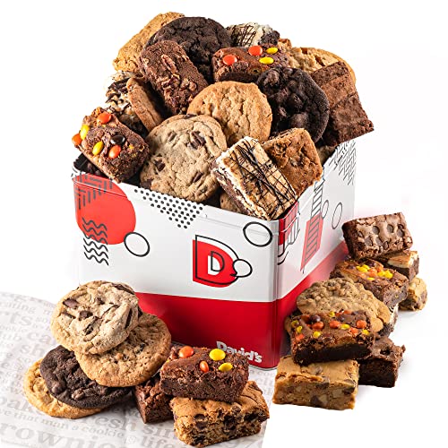 David's Cookies Fresh-Baked and Gourmet Assorted Cookies and Brownies Party Pack | Great for Sharing While Watching The Superbowl - Gourmet Food Gift Basket For Everyone - 5Lbs