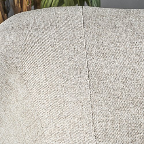 GDFStudio Christopher Knight Home Sheena Mid-Century Modern Fabric Loveseat, Beige / Natural