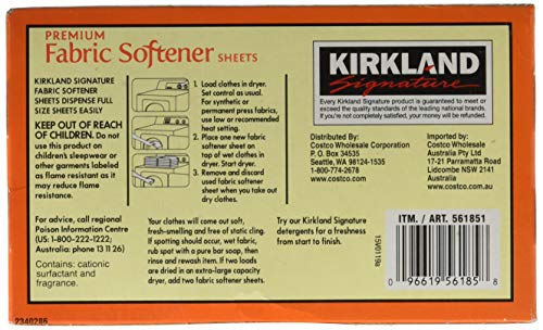 Kirkland Signature Fabric Softener Sheets 250CT (2packs)