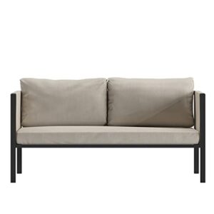 Flash Furniture Patio Lounge Loveseat, Set of 1, Light Gray