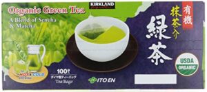 kirkland signature organic japanese green tea, a blend of sencha & matcha 100 bags 0.05 oz/1.5g per bag by