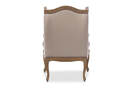 Baxton Studio Oreille Armchair, 27.3 x 25.35 x 40.56, Beige