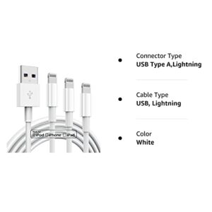 3 Pack Apple MFi Certified iPhone Charger Cable 6ft, Apple Lightning to USB Cable Cord 6 Foot, 2.4A Fast Charging,Apple Phone Long Chargers for iPhone 13/12/11/11Pro/11Max/ X/XS/XR/XS Max/8/7/6