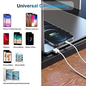 3 Pack Apple MFi Certified iPhone Charger Cable 6ft, Apple Lightning to USB Cable Cord 6 Foot, 2.4A Fast Charging,Apple Phone Long Chargers for iPhone 13/12/11/11Pro/11Max/ X/XS/XR/XS Max/8/7/6