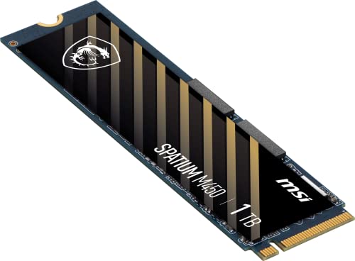 MSI SPATIUM M450 PCIe 4.0 NVMe M.2 1TB Internal Gaming SSD up to 3600MB/s 3D NAND Up to 600 TBW