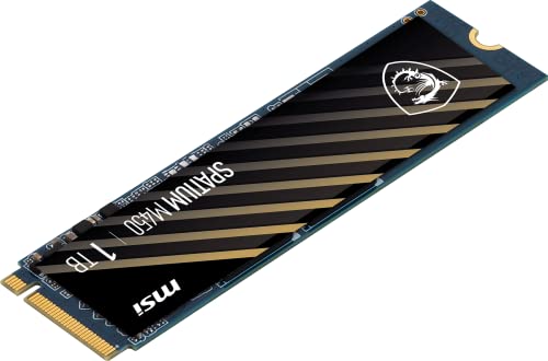 MSI SPATIUM M450 PCIe 4.0 NVMe M.2 1TB Internal Gaming SSD up to 3600MB/s 3D NAND Up to 600 TBW