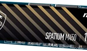 MSI SPATIUM M450 PCIe 4.0 NVMe M.2 1TB Internal Gaming SSD up to 3600MB/s 3D NAND Up to 600 TBW