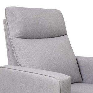 DaVinci Gabby Pillowback Swivel Glider in Polyester, Misty Grey, Greenguard Gold & CertiPUR-US Certified