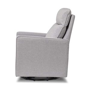 DaVinci Gabby Pillowback Swivel Glider in Polyester, Misty Grey, Greenguard Gold & CertiPUR-US Certified