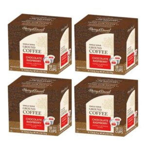 harry & david coffee in single serve cups, 4/18 ct boxes (72 count) (chocolate raspberry)