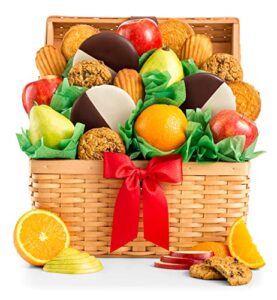 premium fresh fruit and cookies gift basket by gifttree