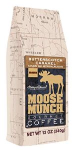 moose munch coffee by harry & david, butterscotch caramel, 12 oz bag