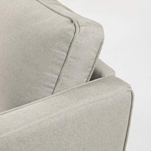 Mellow HANA Modern Linen Fabric Loveseat/Sofa/Couch with Armrest Pockets, Sand Grey