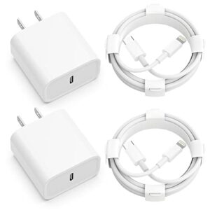 iphone 14 13 12 fast charger【apple mfi certified】 20w pd usb c wall charger 2-pack 6ft cable fasting charging adapter compatible with iphone 14 pro max/13 pro max/12 pro max/11 pro max/xs max/xs/xr/x.