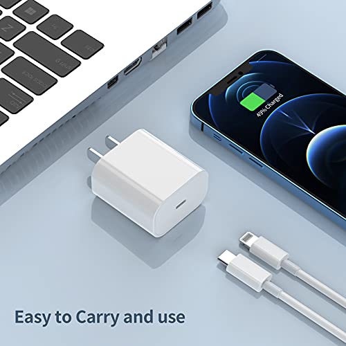 iPhone 14 13 12 Fast Charger【Apple MFi Certified】 20W PD USB C Wall Charger 2-Pack 6FT Cable Fasting Charging Adapter Compatible with iPhone 14 Pro Max/13 Pro Max/12 Pro Max/11 Pro Max/XS Max/XS/XR/X.