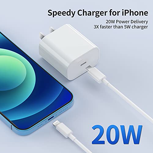 iPhone 14 13 12 Fast Charger【Apple MFi Certified】 20W PD USB C Wall Charger 2-Pack 6FT Cable Fasting Charging Adapter Compatible with iPhone 14 Pro Max/13 Pro Max/12 Pro Max/11 Pro Max/XS Max/XS/XR/X.