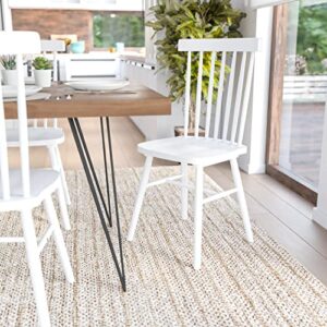 flash furniture solid wood spindle back armless kitchen or dining room chairs-no assembly required, (pack of 2), white visit the store