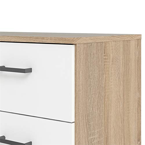 Tvilum 8 Drawer Double Dresser, Oak Structure, White