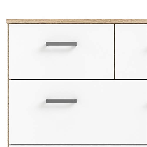 Tvilum 8 Drawer Double Dresser, Oak Structure, White