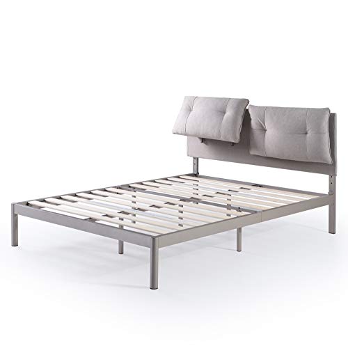 ZINUS Avery Platform Bed with Reclining Headboard / No Box Spring Needed / Cushioned Adjustable Headboard with Customizable Height / Easy Assembly, Beige, King