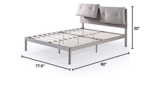 ZINUS Avery Platform Bed with Reclining Headboard / No Box Spring Needed / Cushioned Adjustable Headboard with Customizable Height / Easy Assembly, Beige, King