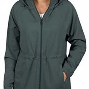 Kirkland Signature Womens Water and Wind Resistant Hooded Anorak Jacket (X-Large, Green)