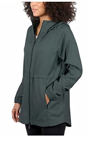 Kirkland Signature Womens Water and Wind Resistant Hooded Anorak Jacket (X-Large, Green)