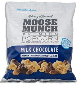 harry & david moose munch- premium popcorn with milk chocolate, almonds & cashews (2 pound)