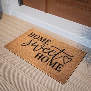 flash furniture harbold indoor/outdoor coir doormat – natural background with black home sweet home message – 18″ x 30″ – non-slip backing