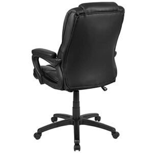 Flash Furniture Flash Fundamentals Big & Tall 400 lb. Rated Black LeatherSoft Swivel Office Chair with Padded Arms