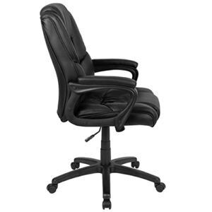 Flash Furniture Flash Fundamentals Big & Tall 400 lb. Rated Black LeatherSoft Swivel Office Chair with Padded Arms