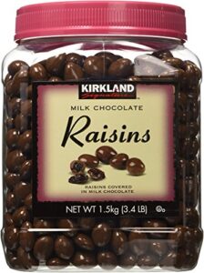 kirkland signature milk chocolate, raisins, 54 ounce x 2 (pack of 2)