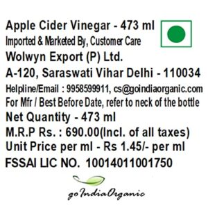 Bragg Organic Apple Cider Vinegar With the Mother– USDA Certified Organic – Raw, Unfiltered All Natural Ingredients, 16 ounce, 2 Pack