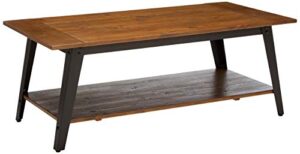 zinus wood metal coffee table