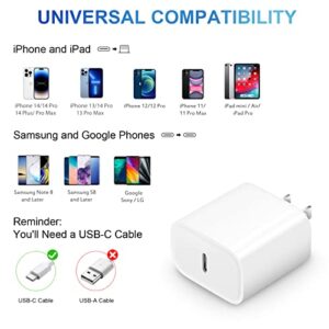 iPhone 14 13 12 11 Super Fast Charger [Apple MFi Certified] Lightning Cable 20W PD USB C Wall Charger 2-Pack 6FT Fasting Charging Block Compatible with iPhone 14/14 Pro Max/13/13Pro/12/12 Pro/11,iPad