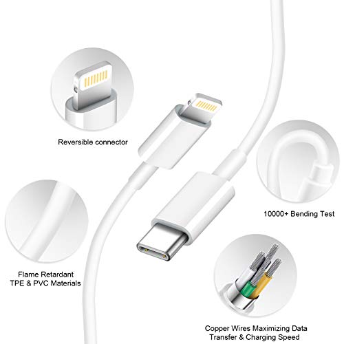 iPhone 14 13 12 11 Super Fast Charger [Apple MFi Certified] Lightning Cable 20W PD USB C Wall Charger 2-Pack 6FT Fasting Charging Block Compatible with iPhone 14/14 Pro Max/13/13Pro/12/12 Pro/11,iPad