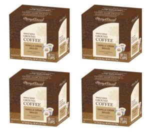 harry & david coffee in single serve cups, 4/18 ct boxes (72 count) (vanilla creme brulee)