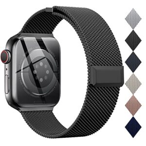 epuly compatible with apple watch band 42mm 44mm 45mm 49mm 38mm 40mm 41mm,stainless steel mesh loop magnetic clasp for iwatch bands ultra series 8 se 7 6 5 4 3 2 women men-49mm/45mm/44mm/42mmm black.