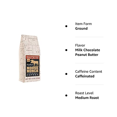 Moose Munch Gourmet Ground Coffee by Harry & David, 12 oz bag (Milk Chocolate Peanut Butter)