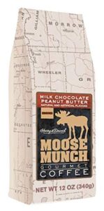 moose munch gourmet ground coffee by harry & david, 12 oz bag (milk chocolate peanut butter)