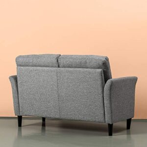 ZINUS Jackie Loveseat Sofa / Easy, Tool-Free Assembly, Soft Grey