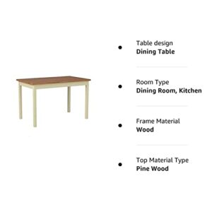 Zinus Becky Farmhouse Wood Dining Table / Table Only White 45 in x 28 in x 29 in