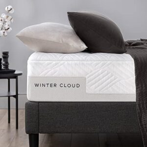 zinus 12 inch winter cloud memory foam mattress/pressure relieving/certipur-us certified/bed-in-a-box/all-new/made in usa, queen