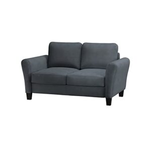 Lifestyle Solutions Watford Loveseat, 56.3" W x 31.5" D x 33.9" H, Dark Grey