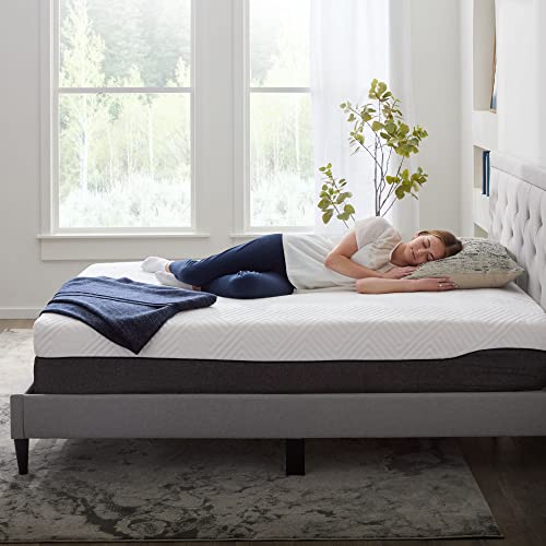 Lucid 12 Inch Hybrid Mattress – Bamboo Charcoal and Aloe Vera Infused- Memory Foam Mattress- Moisture Wicking – Odor Reducing, White/Black