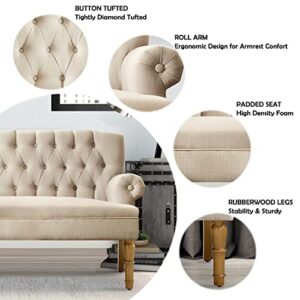 Rosevera Hermosa para Sala Love Seats Furniture Sofa in a Box Long Couches for Living Room Settee Loveseat, STANDARD, Warm Beige