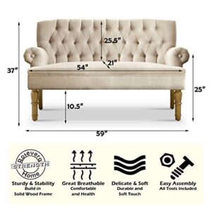 Rosevera Hermosa para Sala Love Seats Furniture Sofa in a Box Long Couches for Living Room Settee Loveseat, STANDARD, Warm Beige