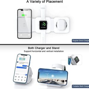 UCOMX Nano 3 in 1 Wireless Charger,Magnetic Foldable 3 in 1 Charging Station,Fast Wireless Charging Pad,Compatible for iPhone 14/Pro/Max/Plus/13/12 Series,AirPods 3/2/Pro,iWatch(Adapter Included)