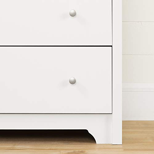 South Shore Vito Collection 5-Drawer Dresser, Pure White with Matte Nickel Handles